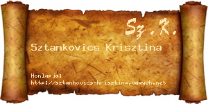 Sztankovics Krisztina névjegykártya